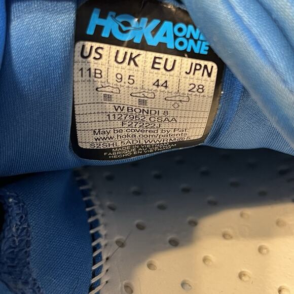 Hoka Bondi 8 Running Shoes Women’s Size 11B Coastal Sky Nice No Insoles - Picture 6 of 7